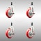 Service Caster 5 Inch 316SS Red Poly Swivel 3/4 Inch Expanding Stem Caster Set Brake SCC SCC-SS316EX20S514-PPUB-RED-TLB-34-4 - alternate 1